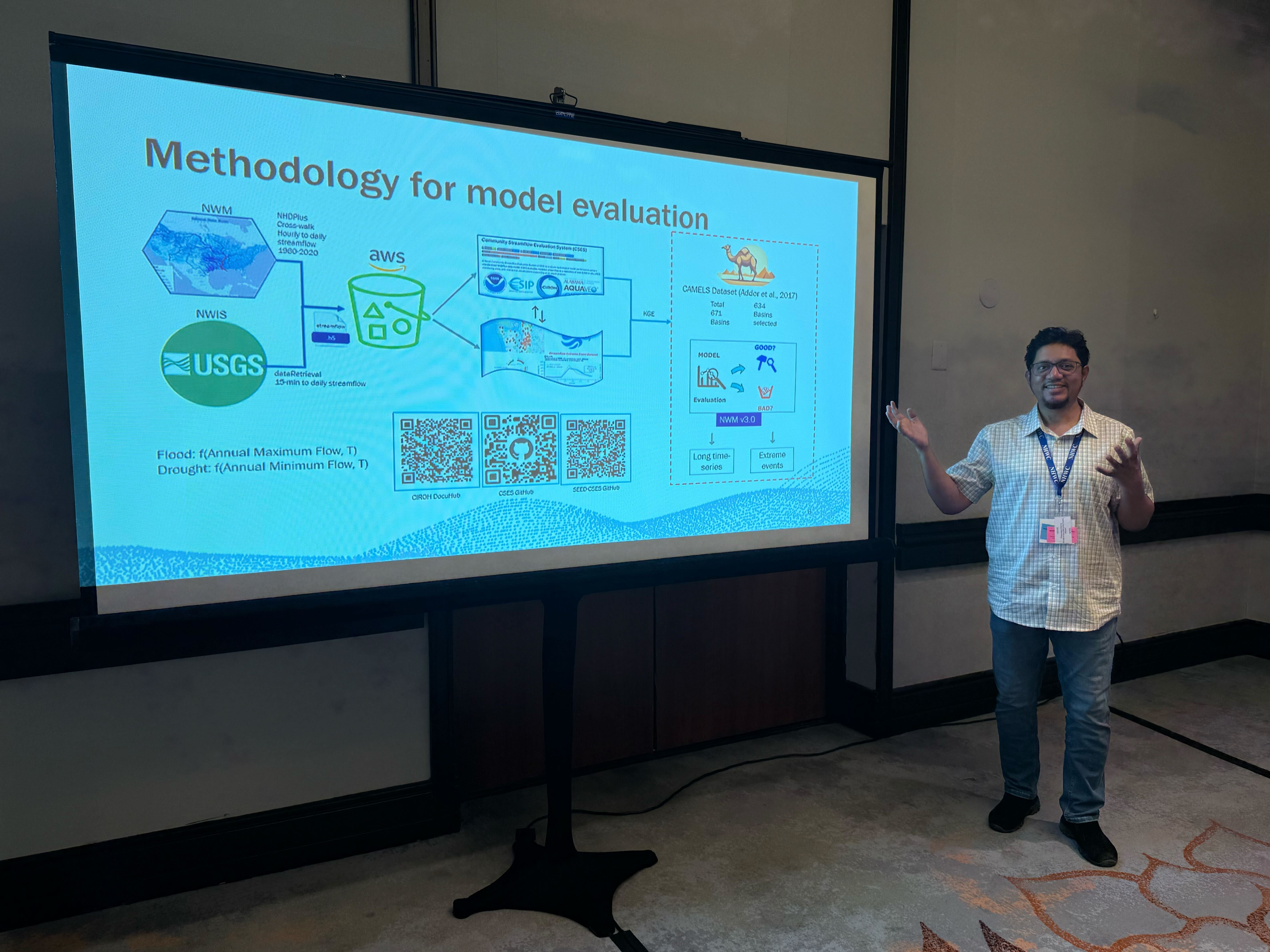 Dr. Md Shahabul Alam presenting model evaluation methods