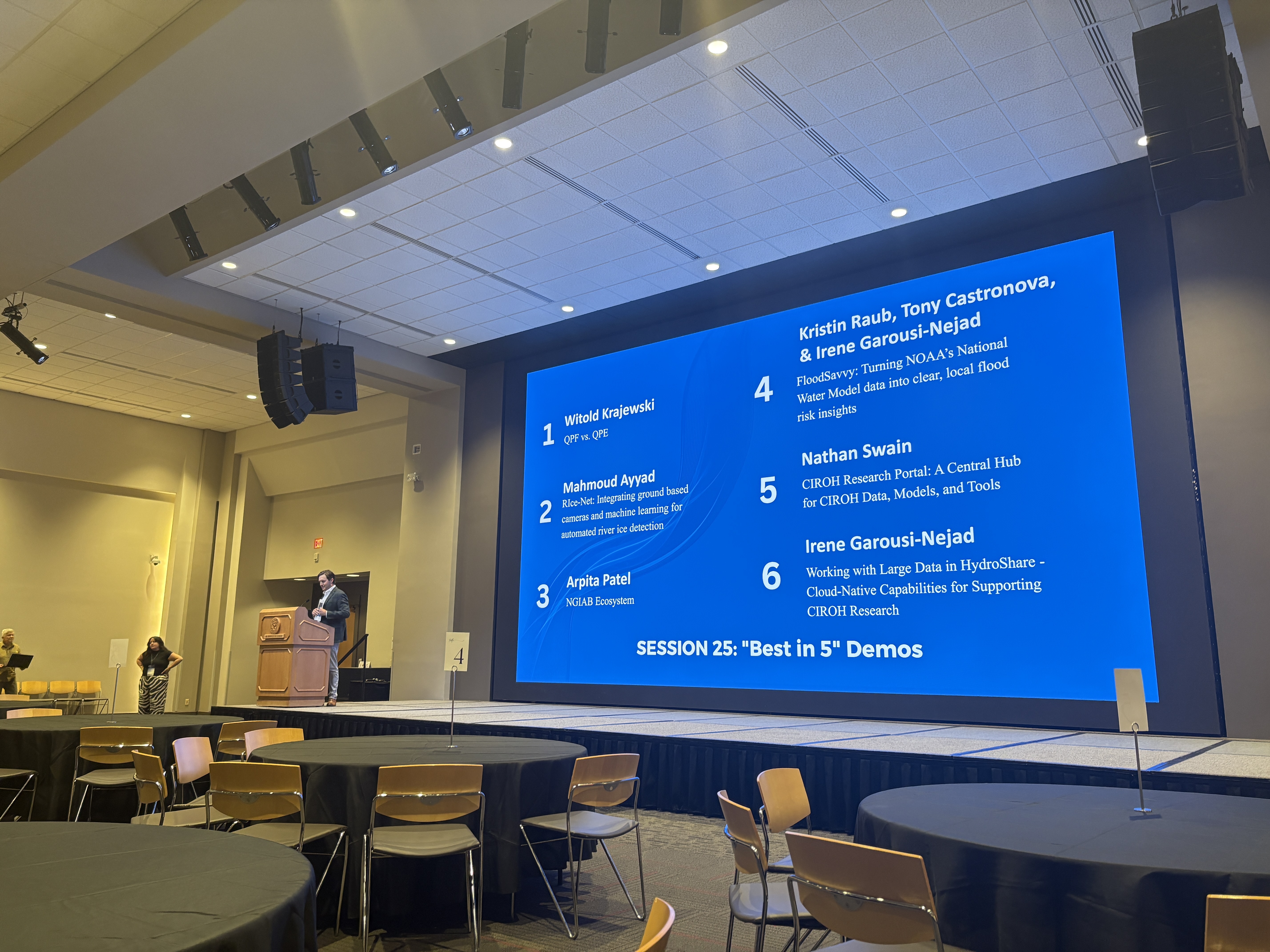 Matt Womble presenting at the CIROH science meeting