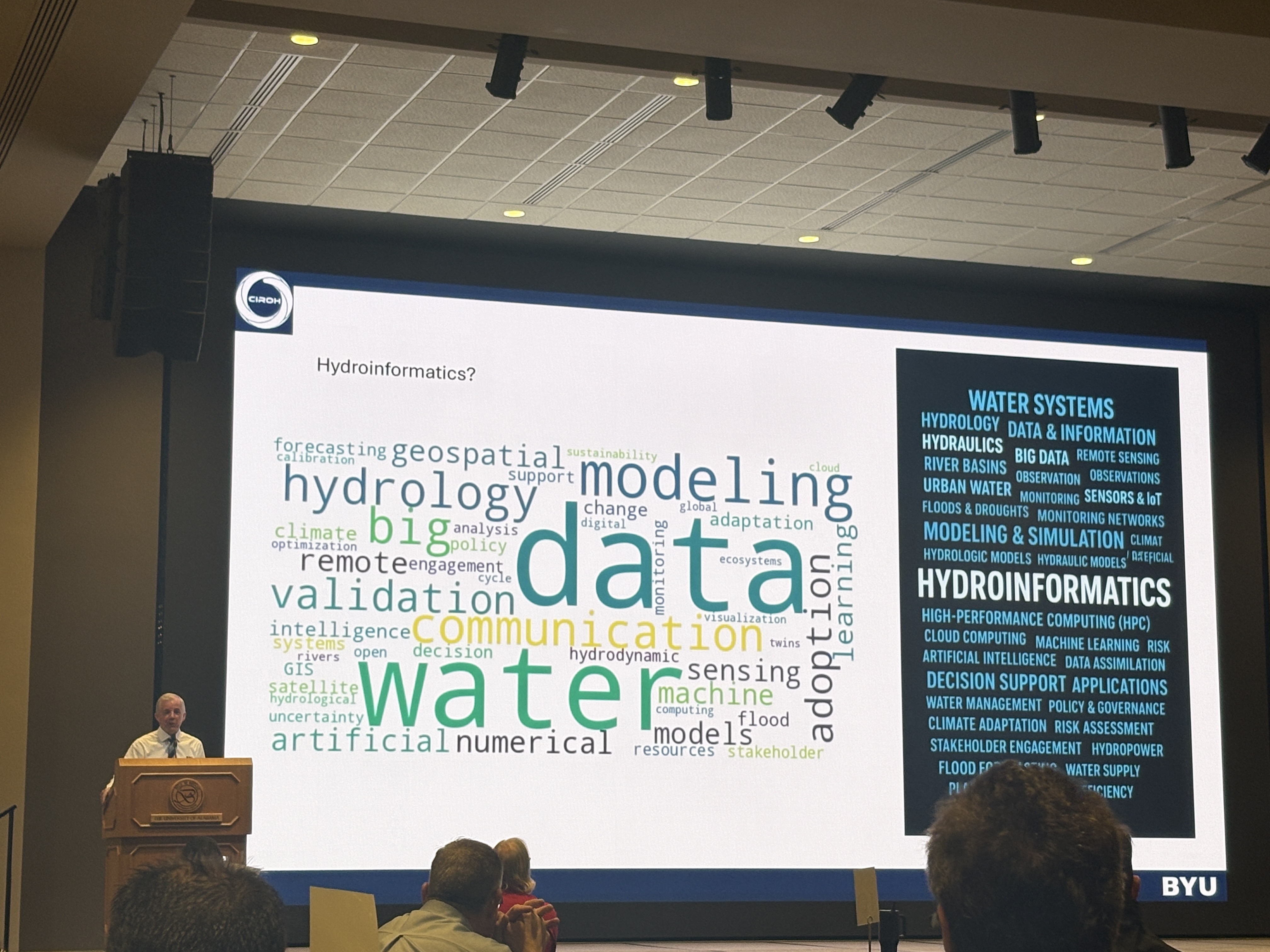 Dr. Jim Nelson presenting at the CIROH science meeting