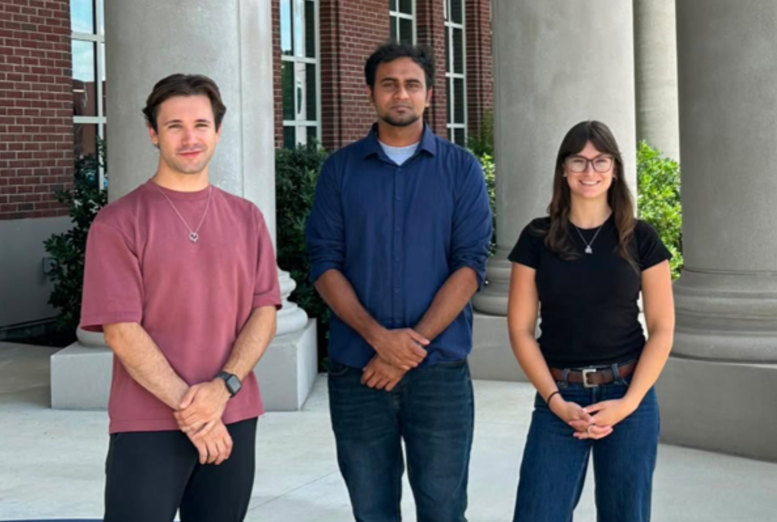 Team Don't Runoff! members Leo Lonzarich, Azizur Rahman, and Jessica Keiser.