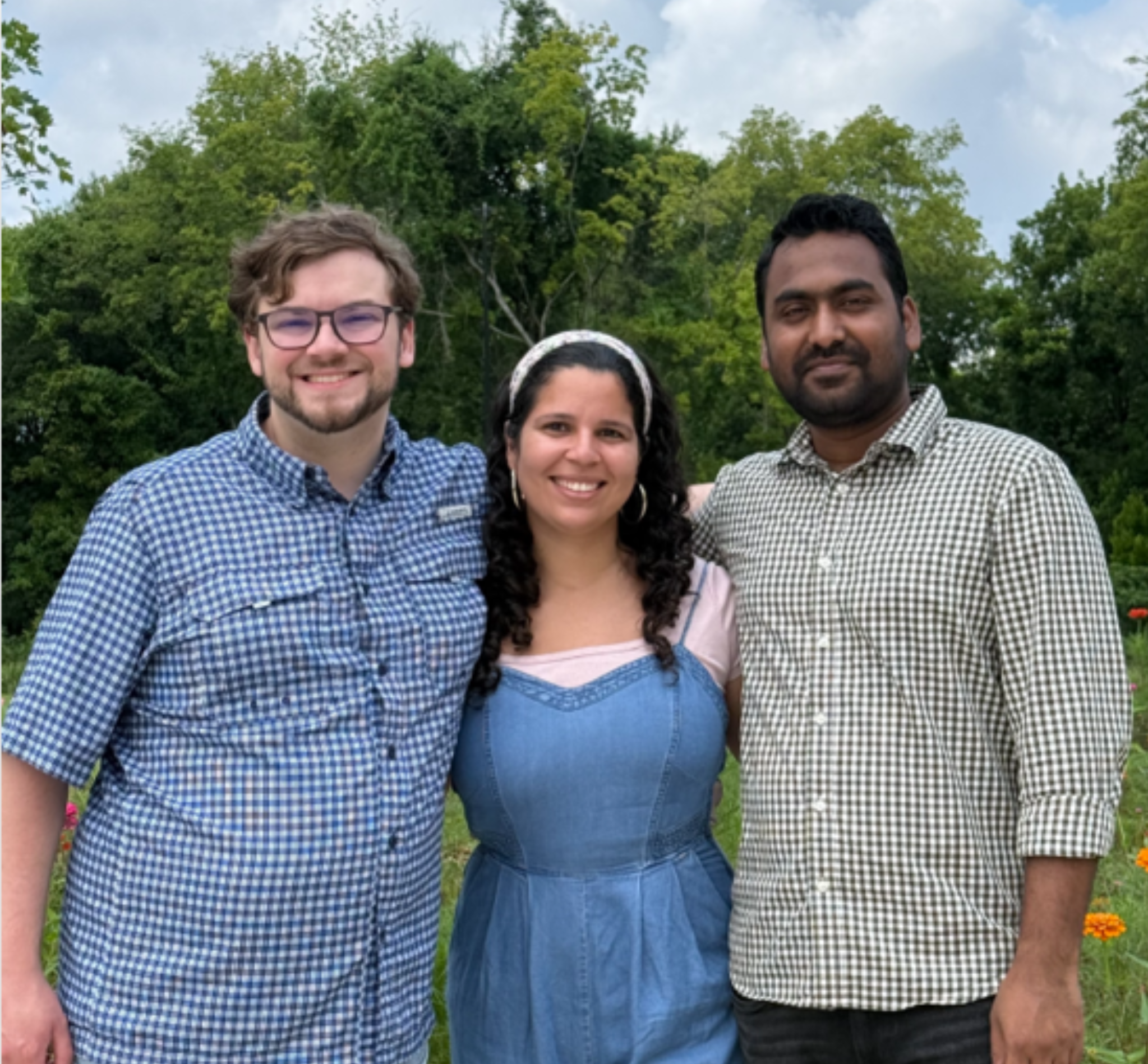 Team FlashCast members Alex Lastner, Danna Villarreal, and Bikas Gupta.